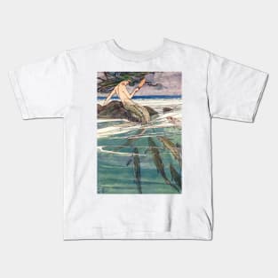 Mermaid on Marooners' Rock by Alice B. Woodward Kids T-Shirt